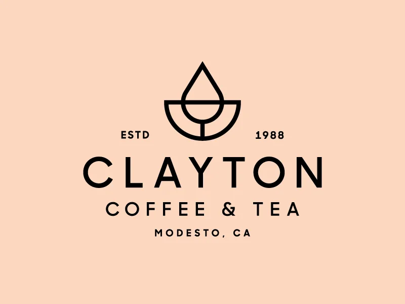 Clayton Coffee & Tea by Sean Heisler Clayton Coffee & Tea Monoline Logo