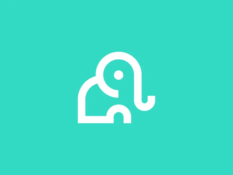 elephant / logo design by Deividas Bielskis elephant Monoline Logo