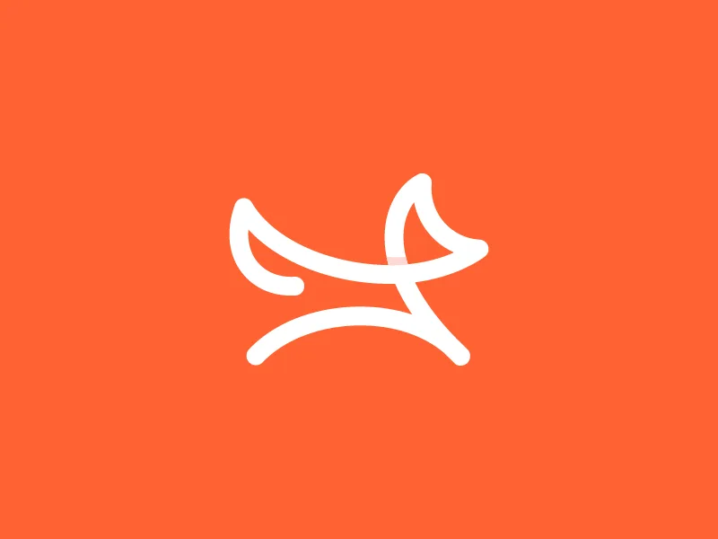 Fox / logo design by Deividas Bielskis Fox Monoline Logo
