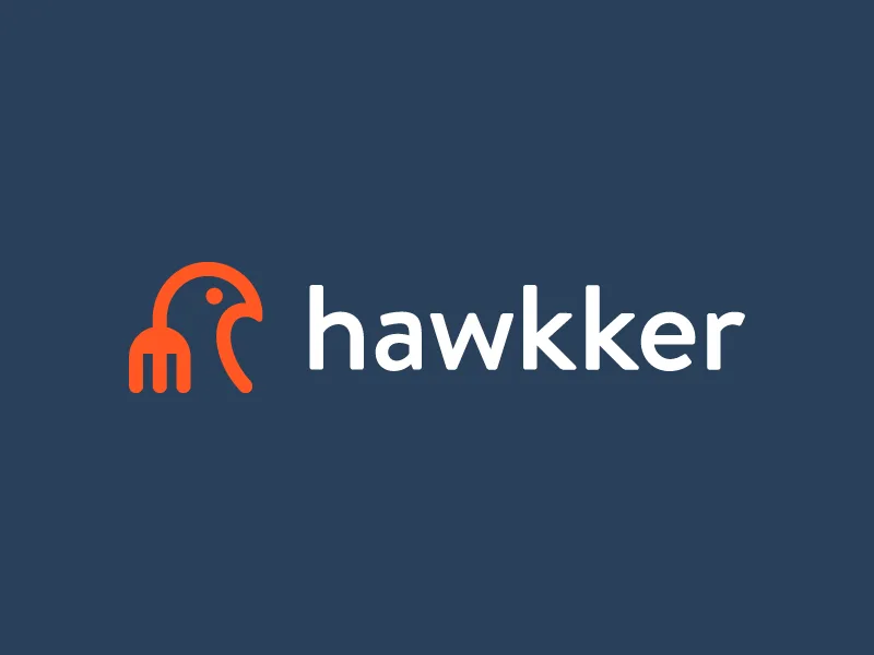 hawkker / food / logo design by Deividas Bielskis hawkker / food Monoline Logo