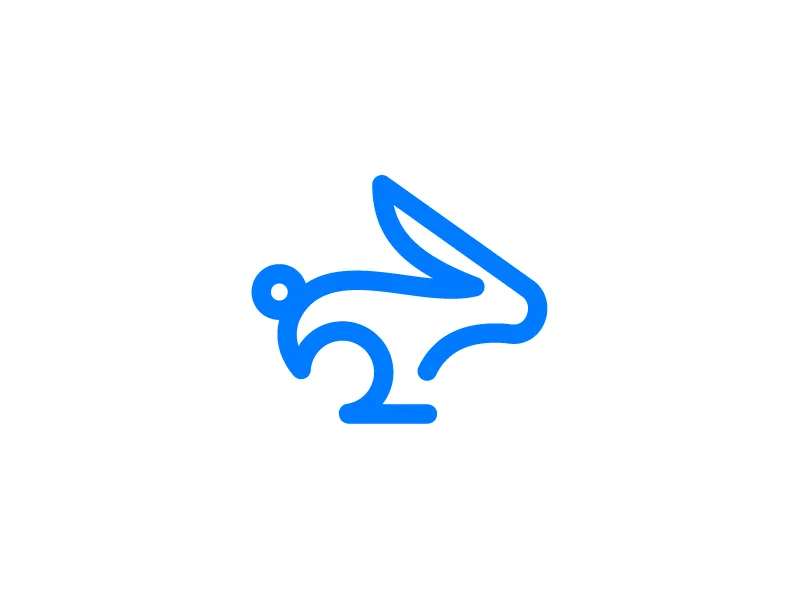 rabbit / logo design by Deividas Bielskis rabbit Monoline Logo