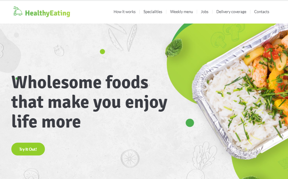 HealthyEating Website Template by Weblium