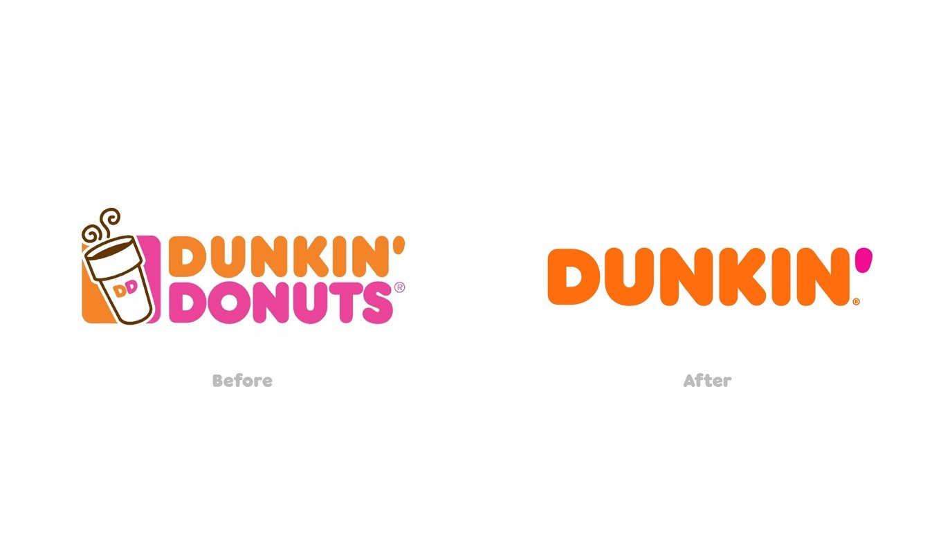 Dunkin Donuts Logo Before and After