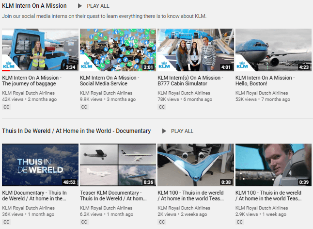 KLM Royal Dutch Airlines on YouTube