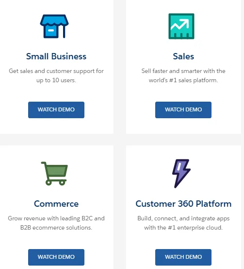 SalesForce App Menu