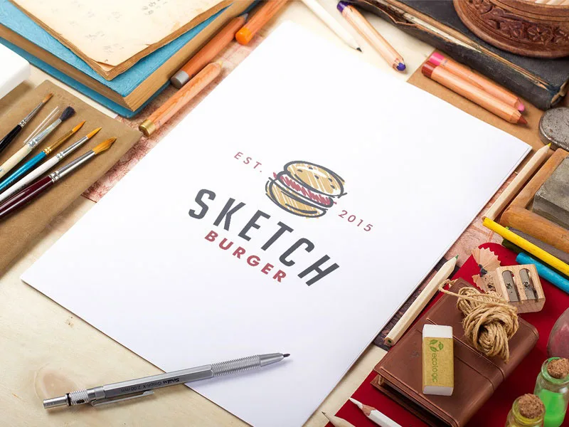 Sketch Burger Logo