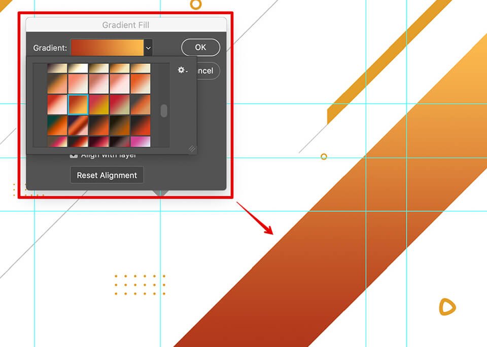 youtube banner in photoshop gradient