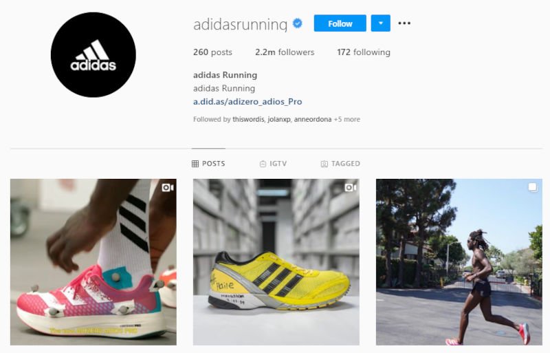 adidas-instagram-account-with-striking-logo