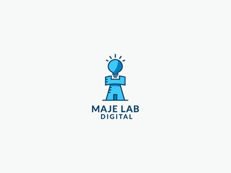 Light Bulb Logo - Majelab by Blue Spin