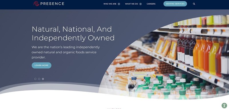 Presence's Landing Page Example