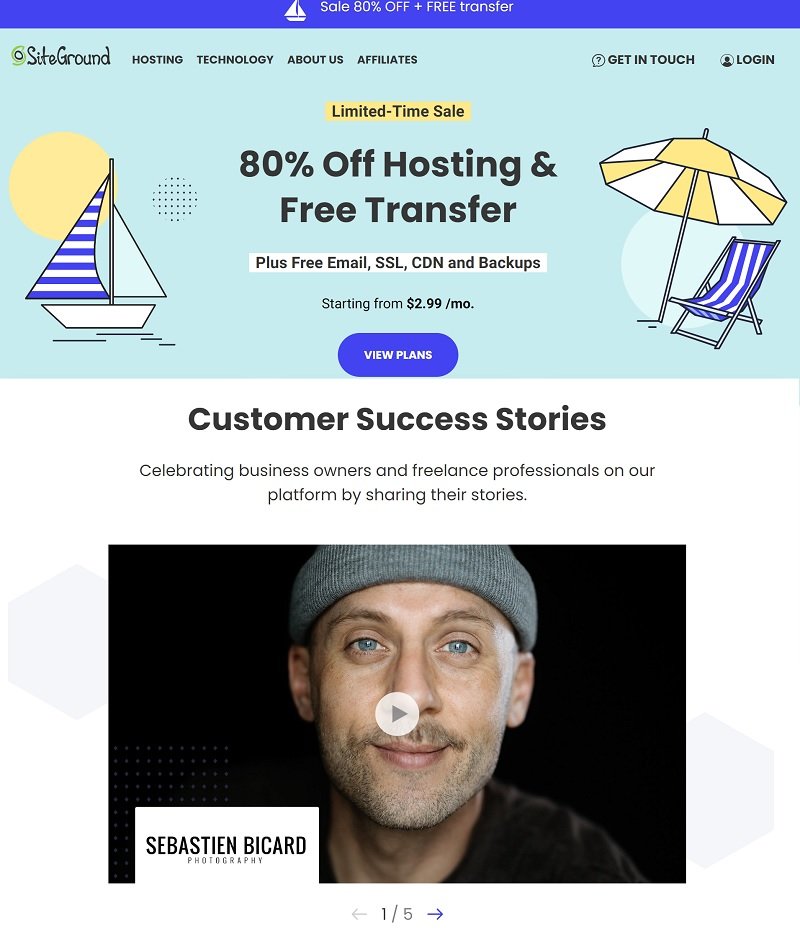 SiteGround Landing Page