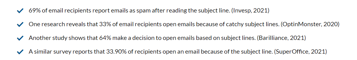 Email Subject Line Statistics