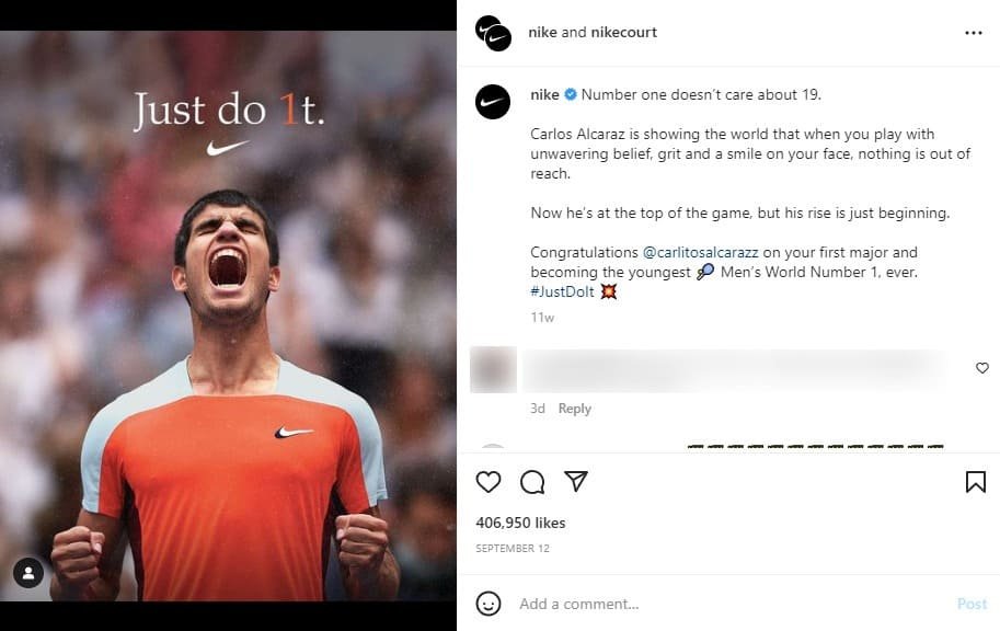 Nike's Instagram Post