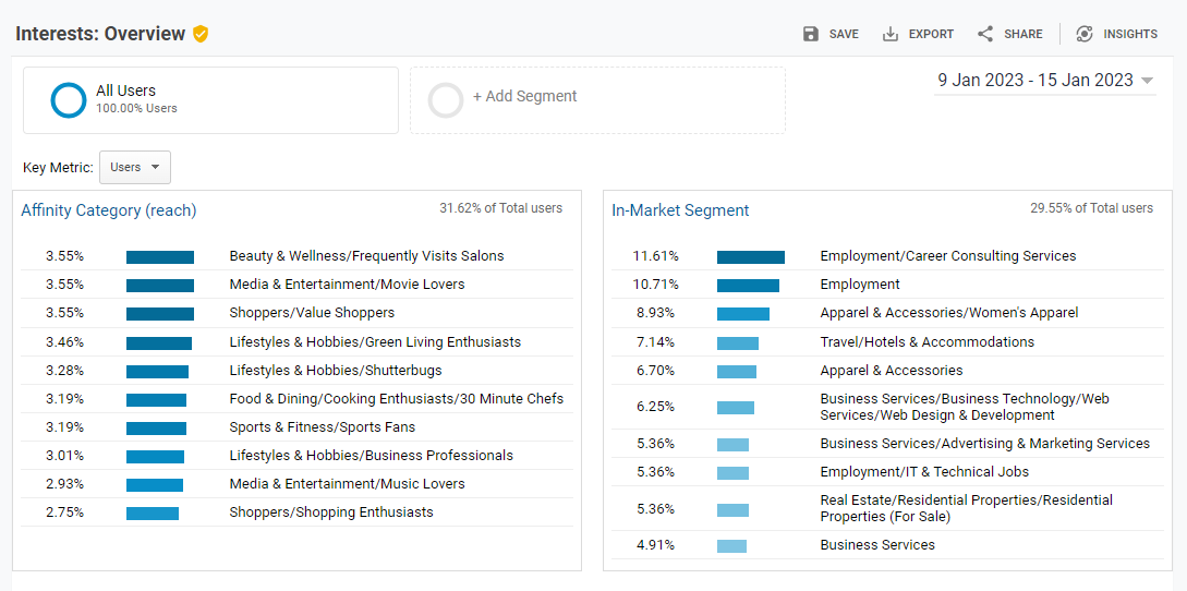 Google Analytic Snapshot