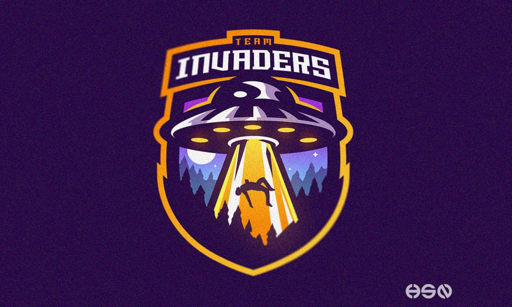 Invaders Mascot Logo - Alien UFO by Hassan Yazid