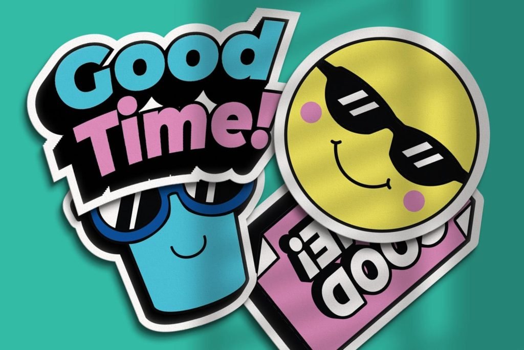 Freebie: 14 "Good Time!" Sticker Templates to Brighten Up Your Designs (AI, EPS, SVG, PNG)