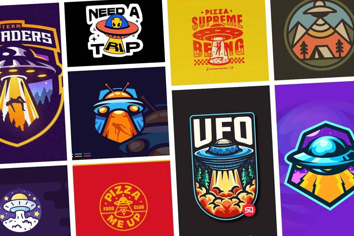 Beam Up Your Brand: 100 Stunning UFO Logo Designs