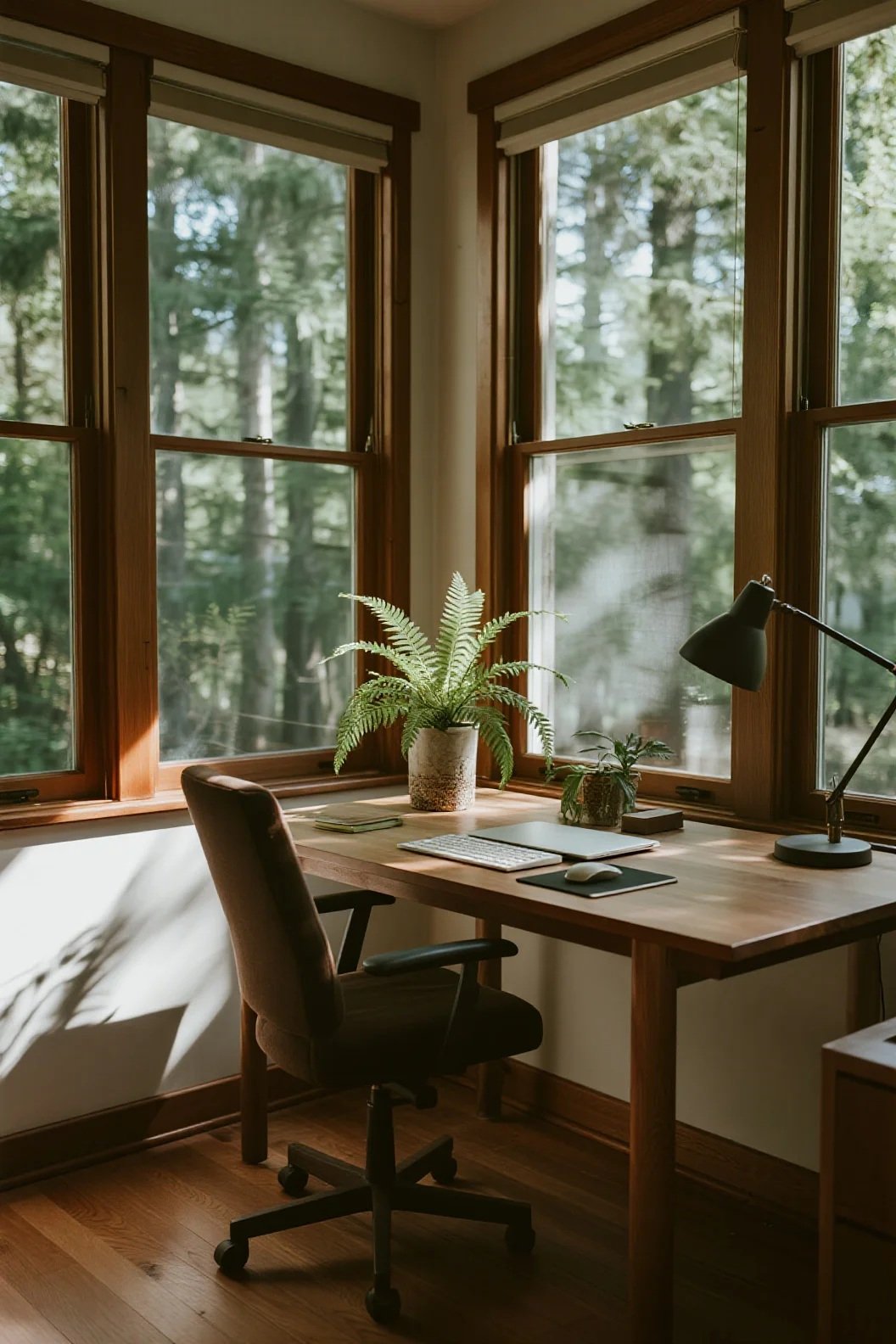 Forest-View Desk Setup