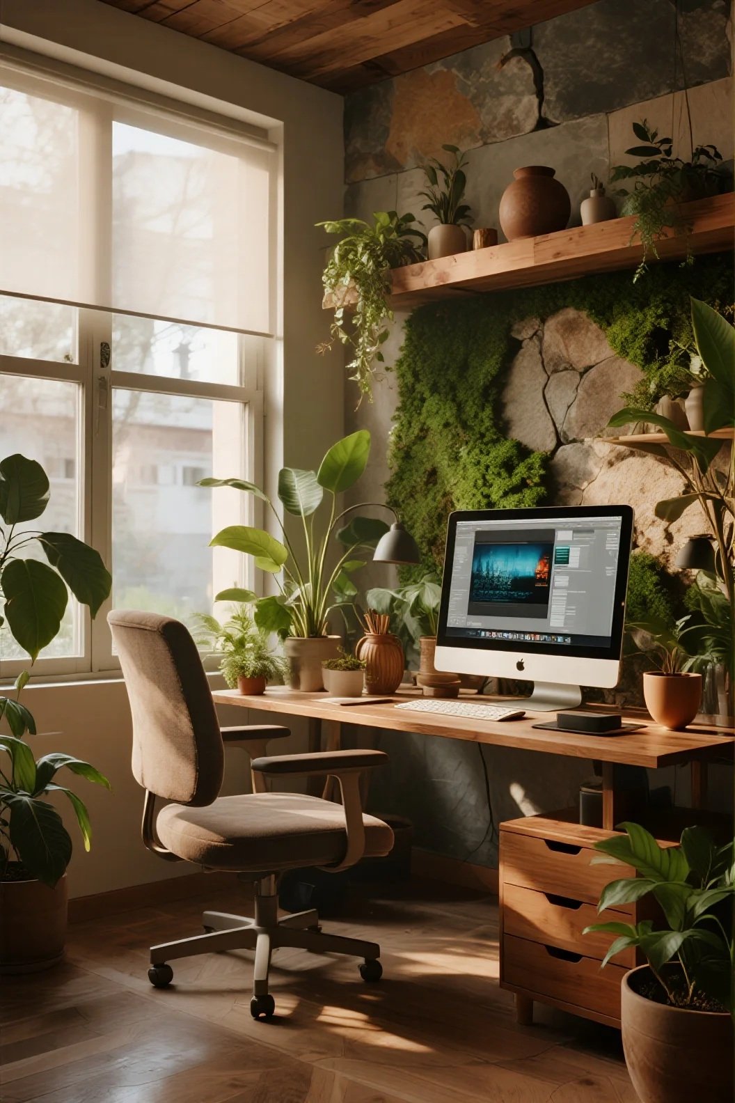 Nature-Infused Biophilic Workspace