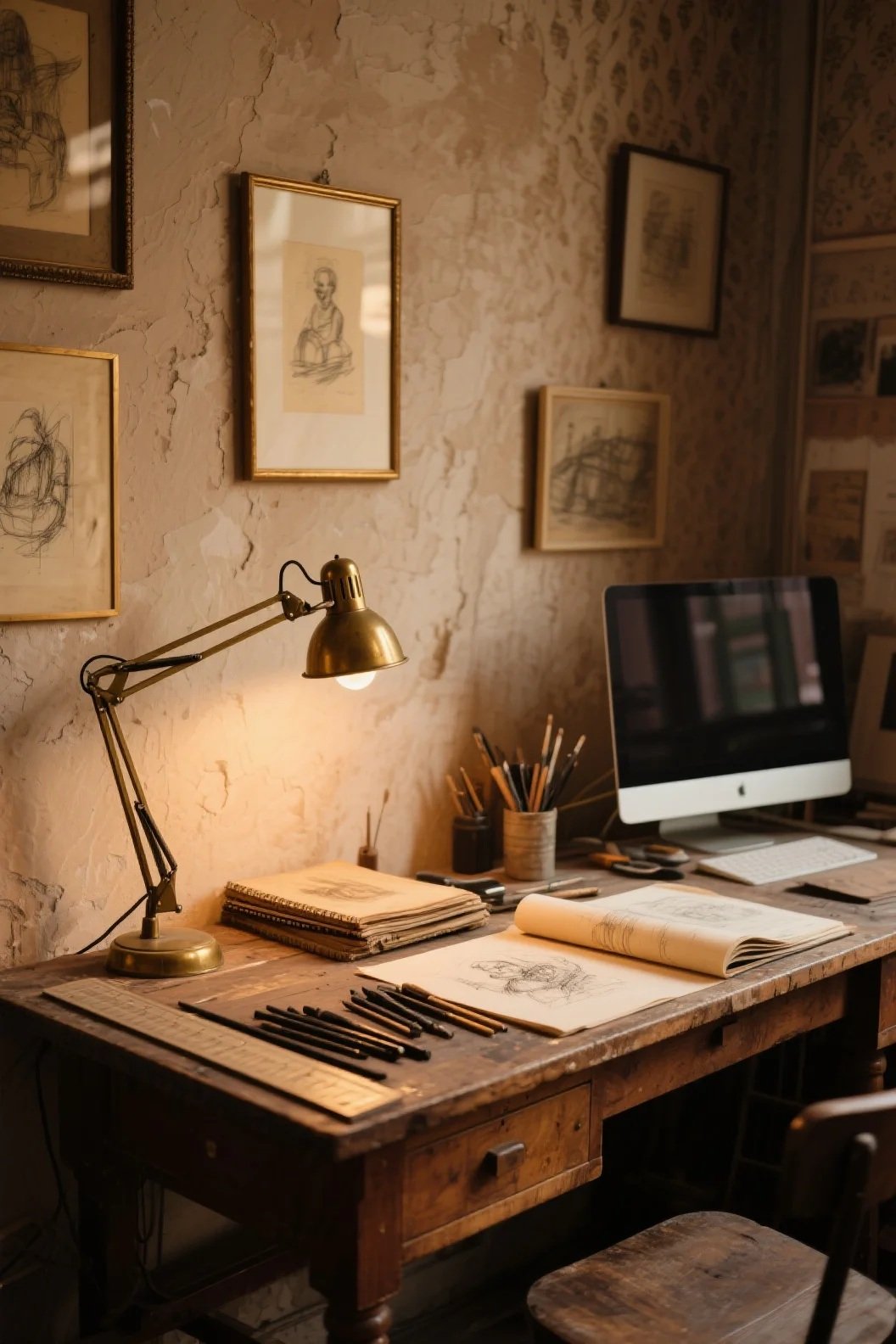 Vintage Art Atelier Workspace