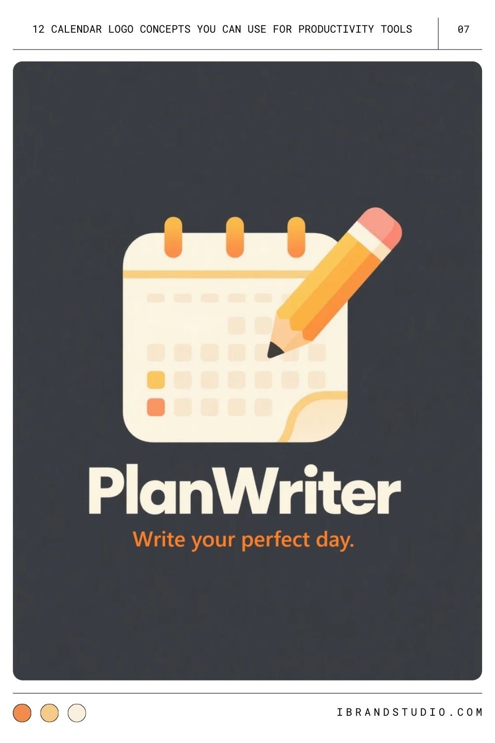 Calendar + Pencil or Pen Logo Concept