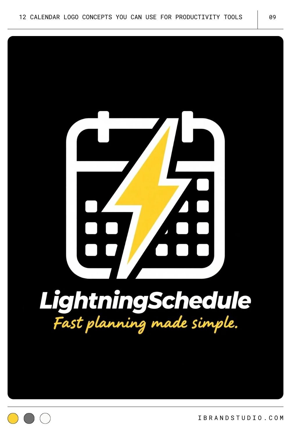 Calendar with a Lightning Bolt Logo Concept