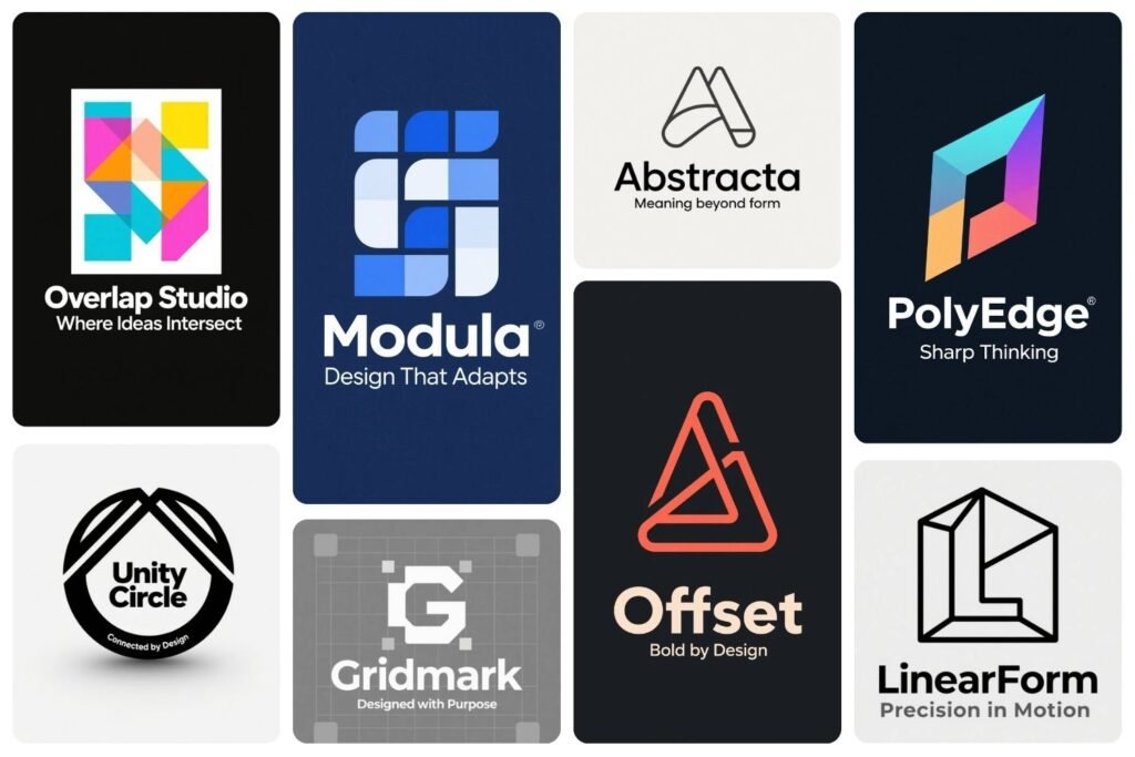 15 Geometric Logo Concepts for Bold, Structured Identities