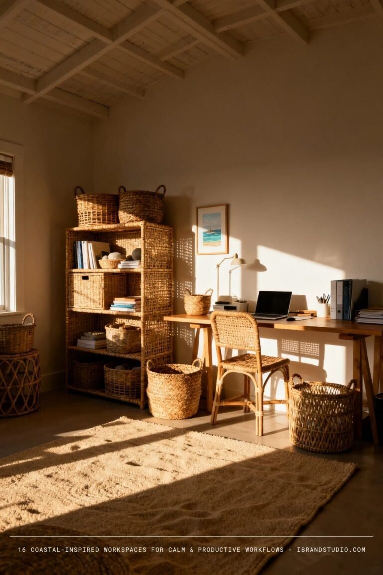 16 Coastal-Inspired Workspaces for Calm & Productive Workflows