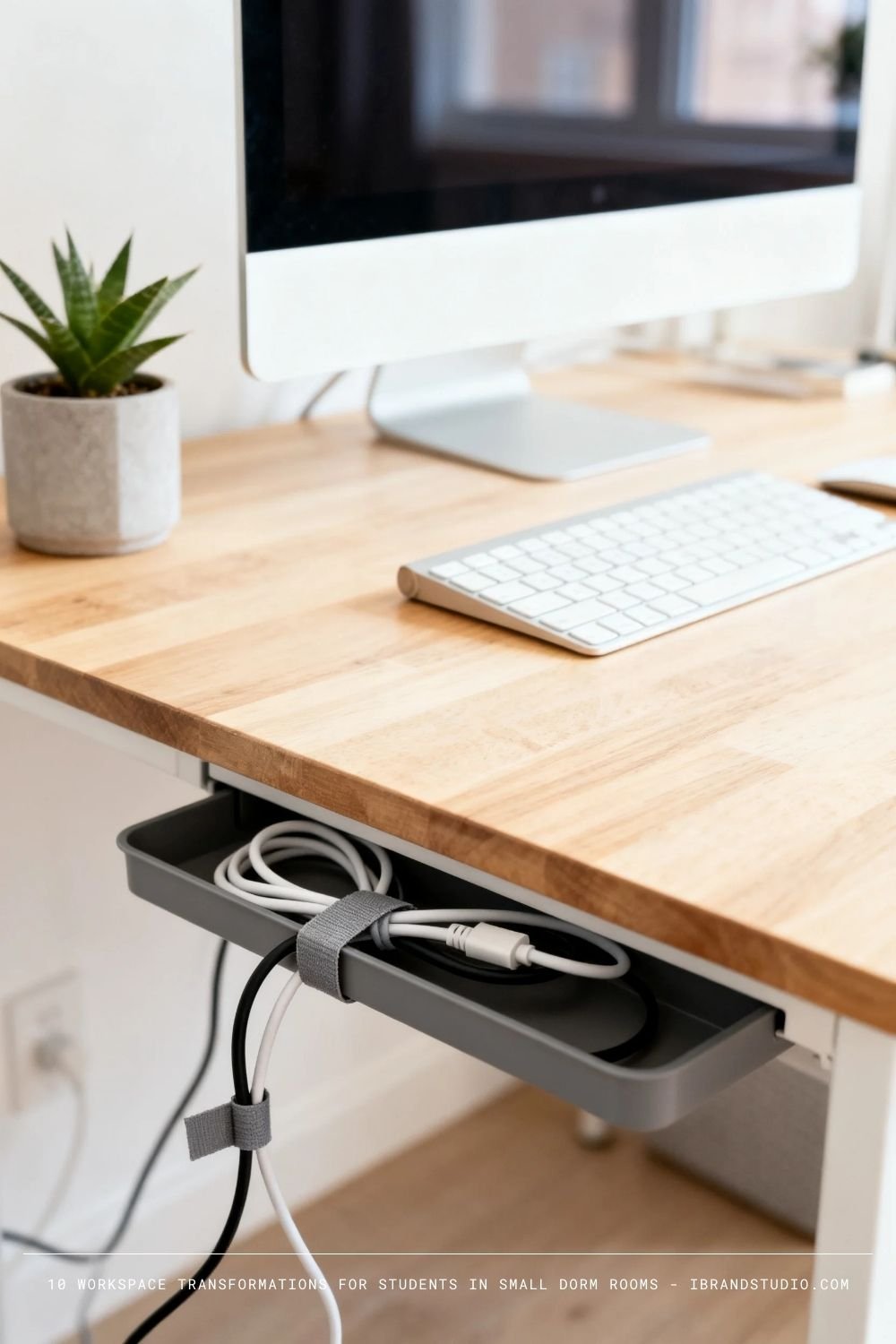 Small Dorm Rooms Workspace Tips: Clean Up Cable Clutter
