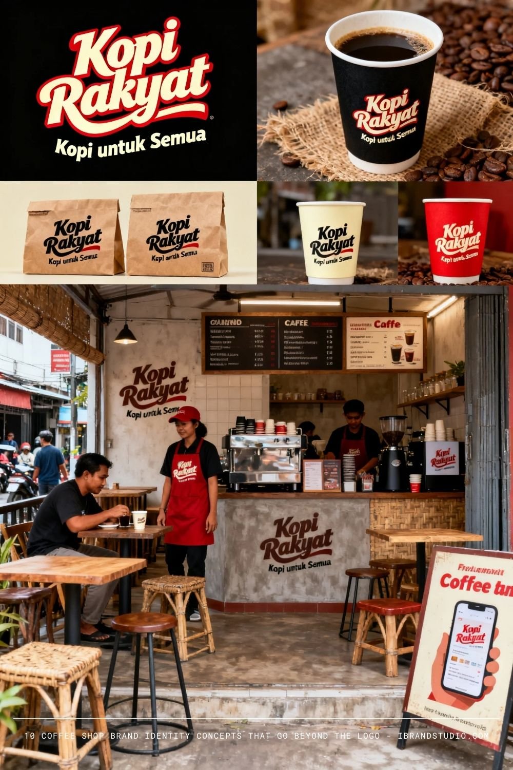 Coffee Shop Brand Identity Concepts: Kopi Rakyat
