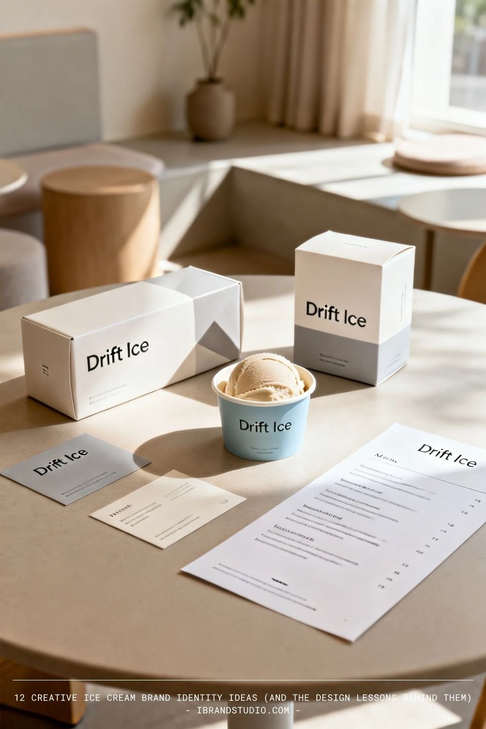 Creative ice cream brand identity ideas: Drift Ice
