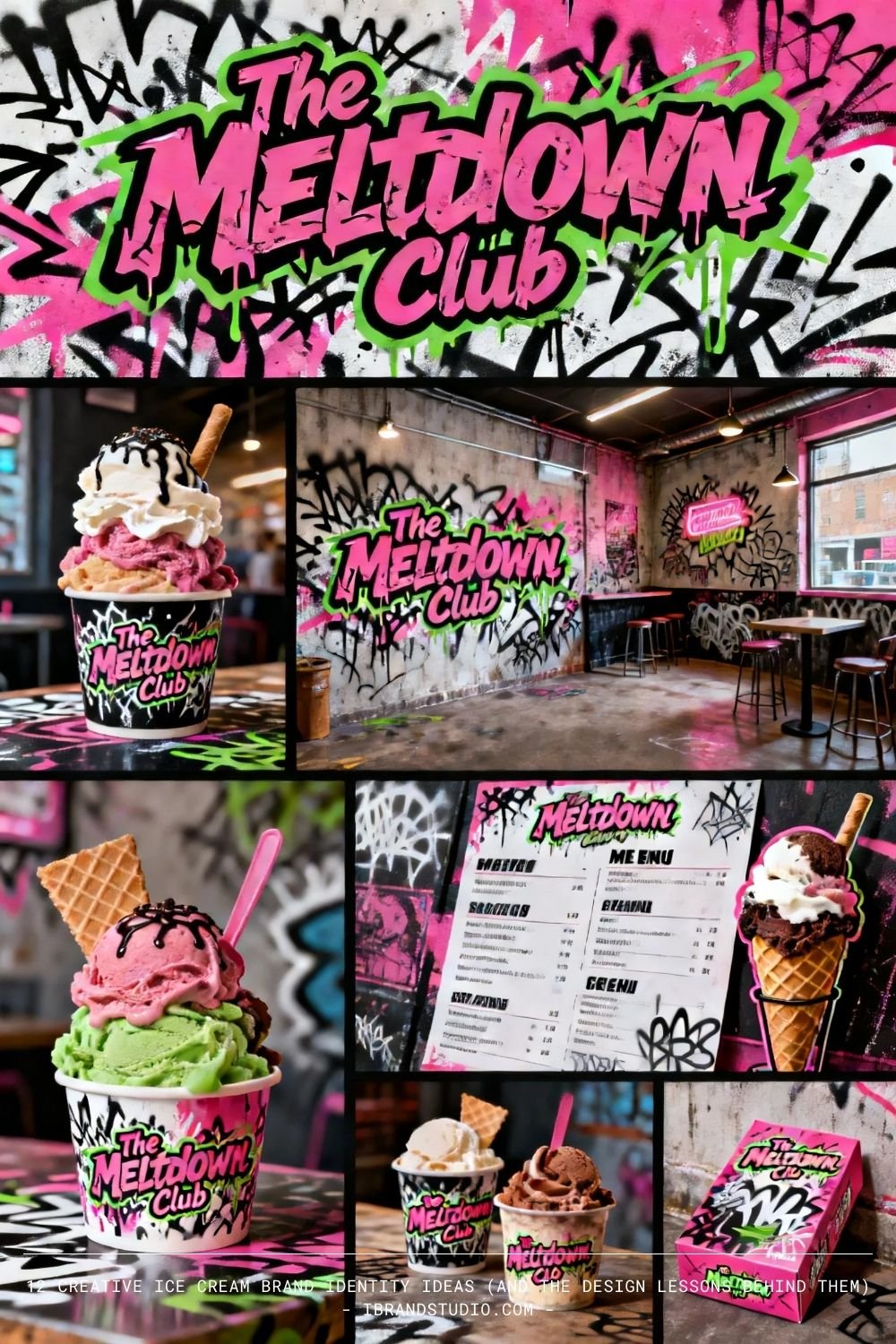 Creative ice cream brand identity ideas: The Meltdown Club