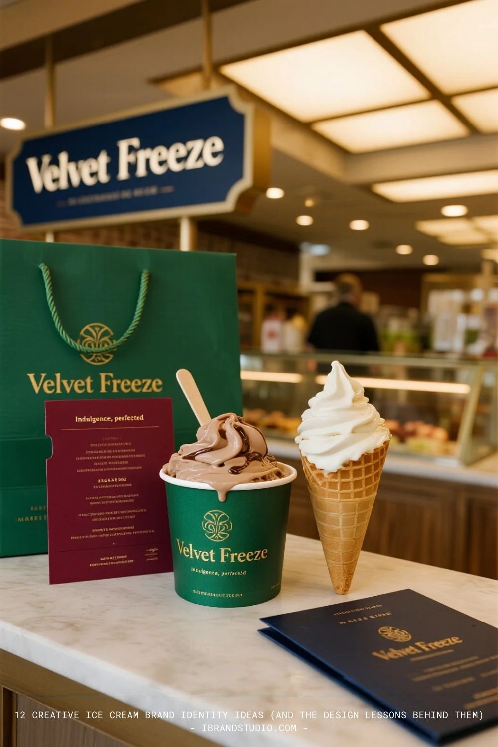 Creative ice cream brand identity ideas: Velvet Freeze
