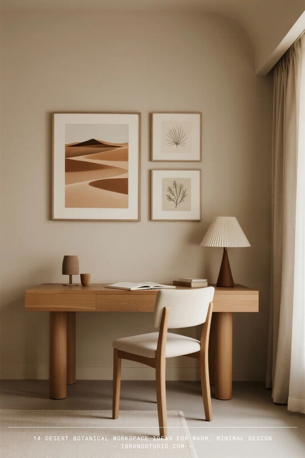 Desert Botanical Workspace Ideas: Minimal Wall Art with Desert Themes