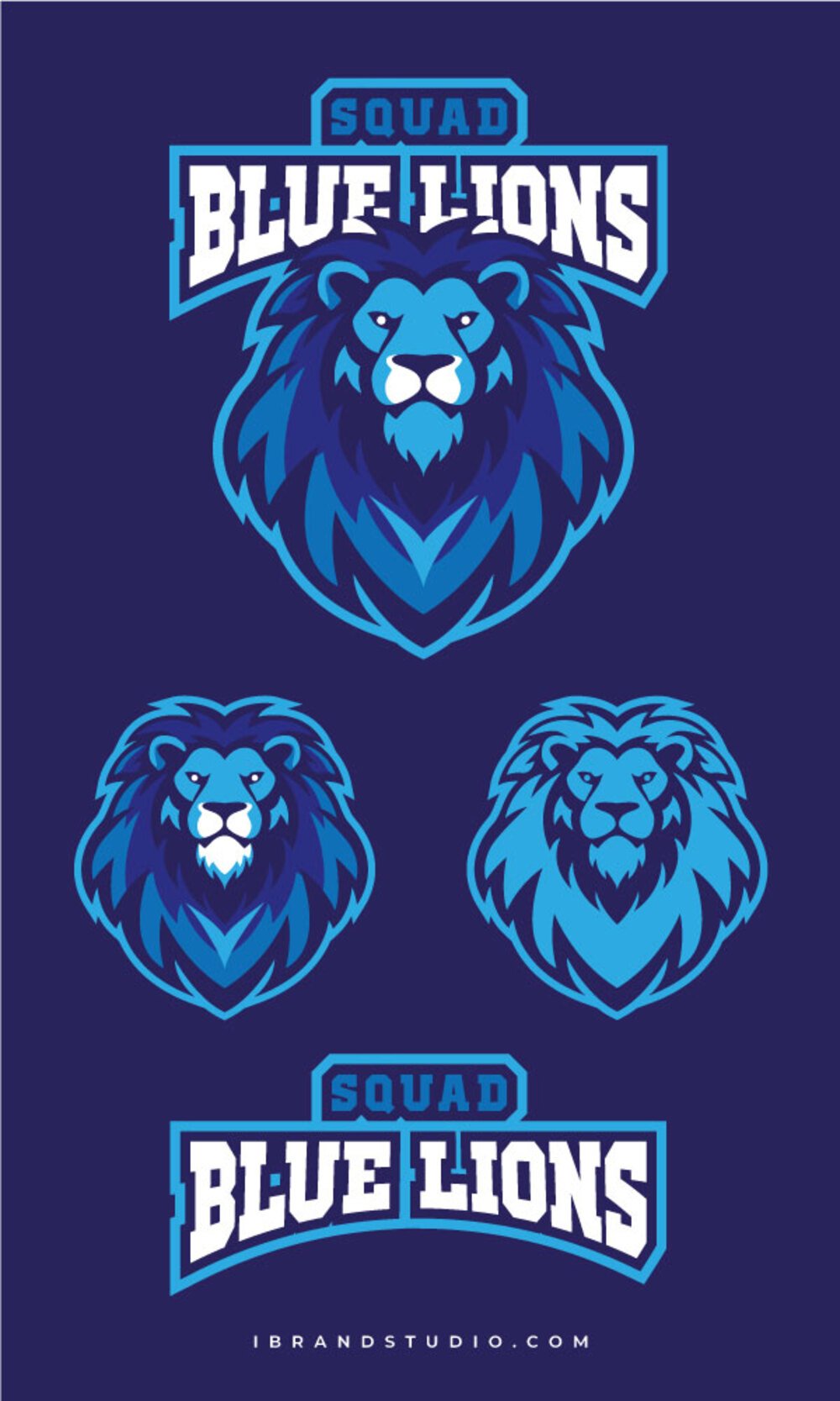 Free Blue Lions Logo Mascot Template