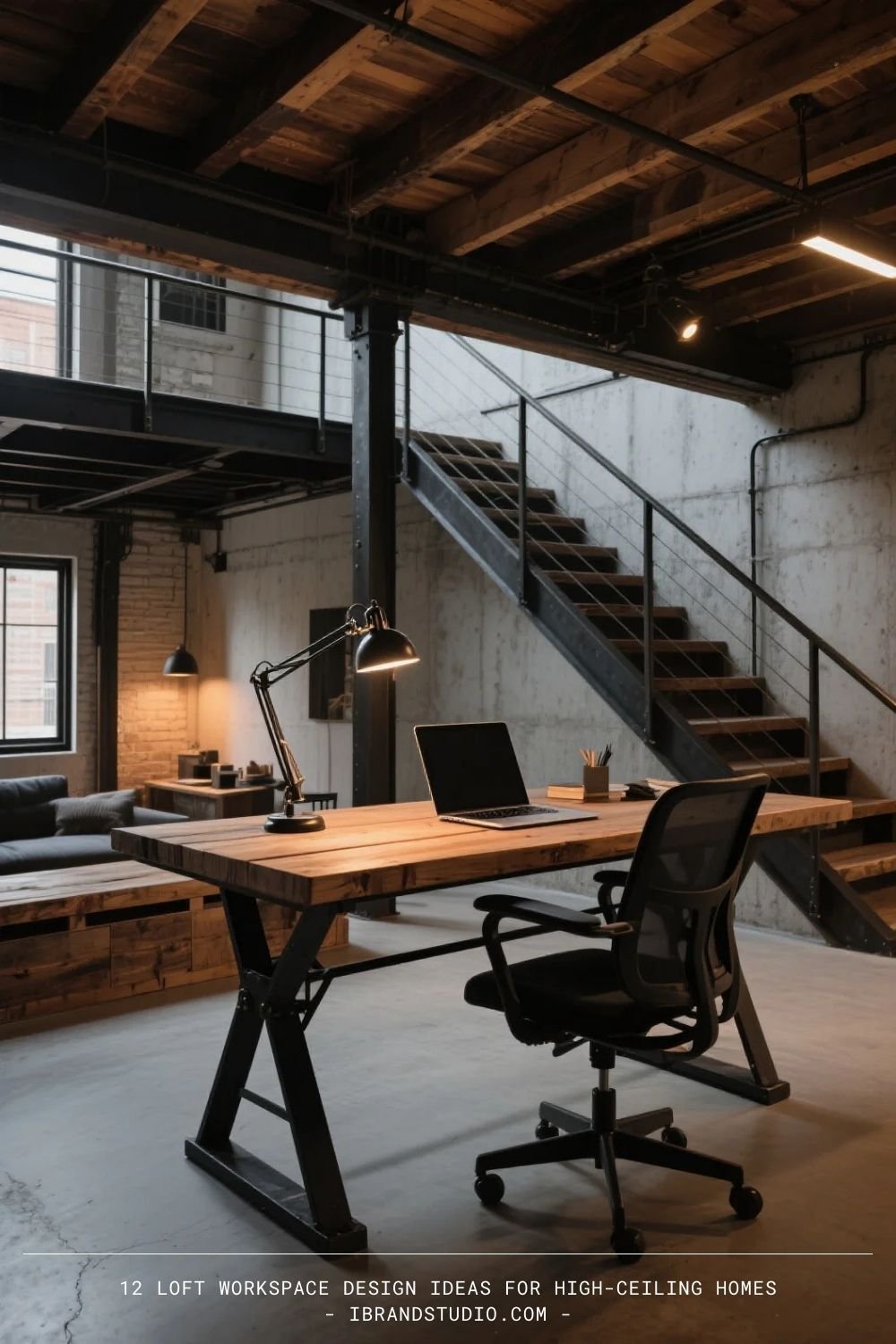 Try an Industrial Loft Workspace Style
