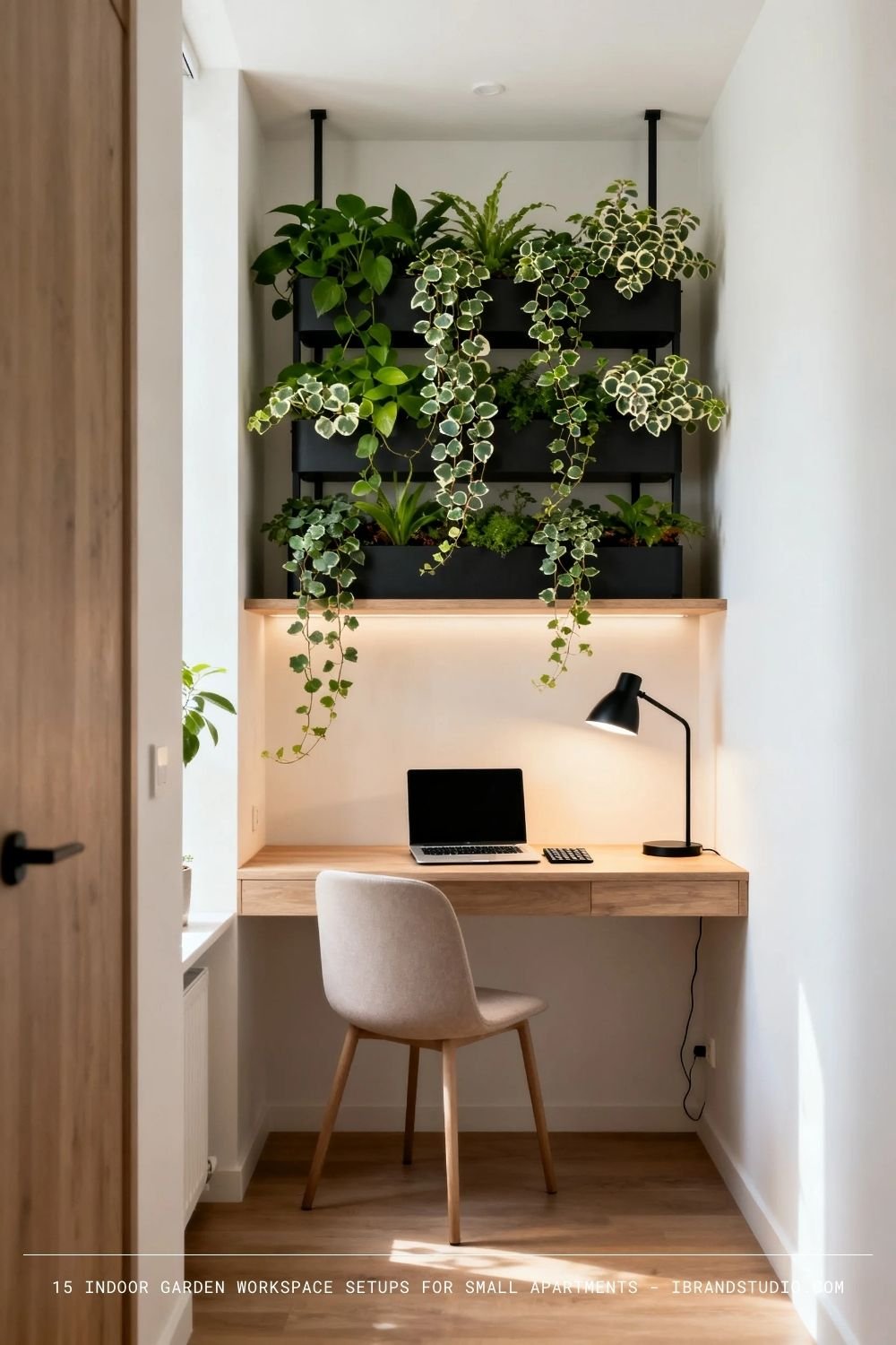 Floating Desk with Vertical Plants