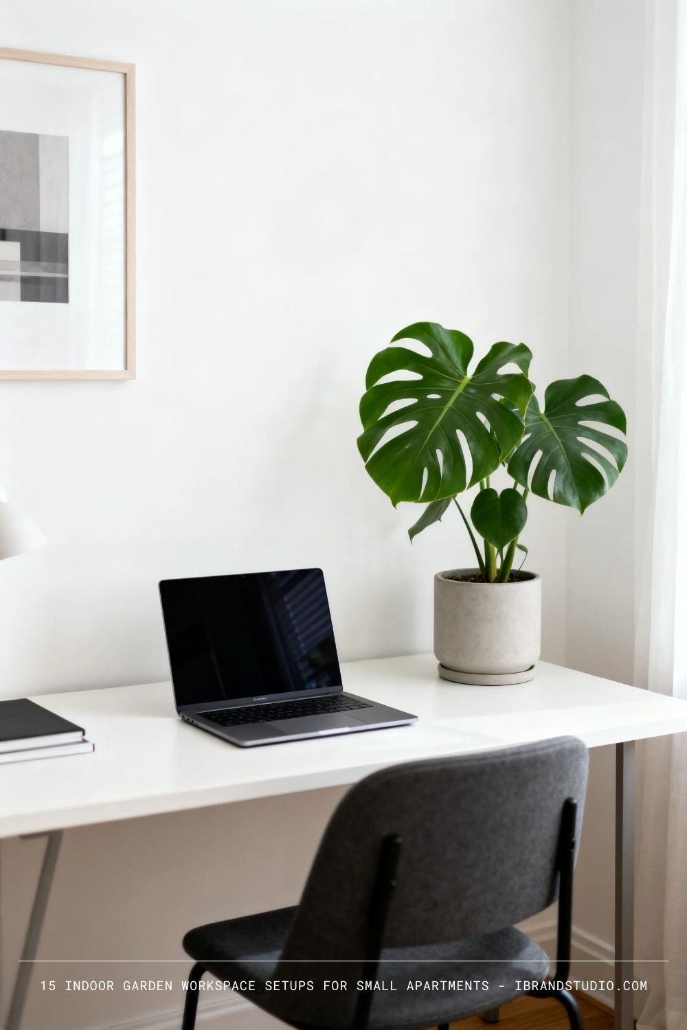 Minimal Desk, One Bold Plant