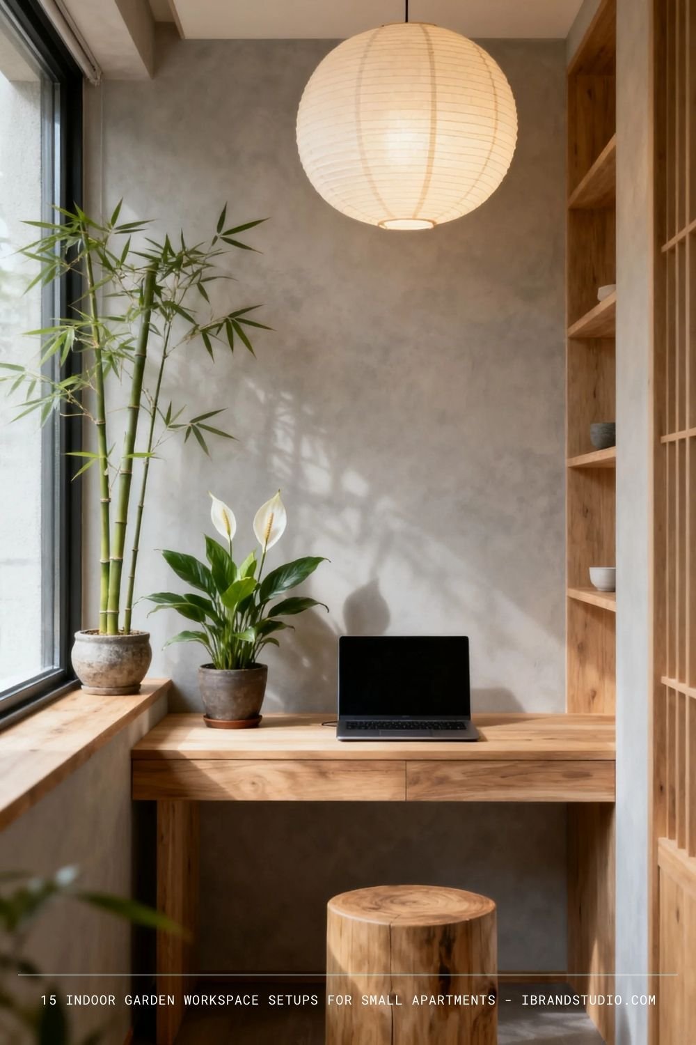 Zen-Inspired Indoor Garden Workspace