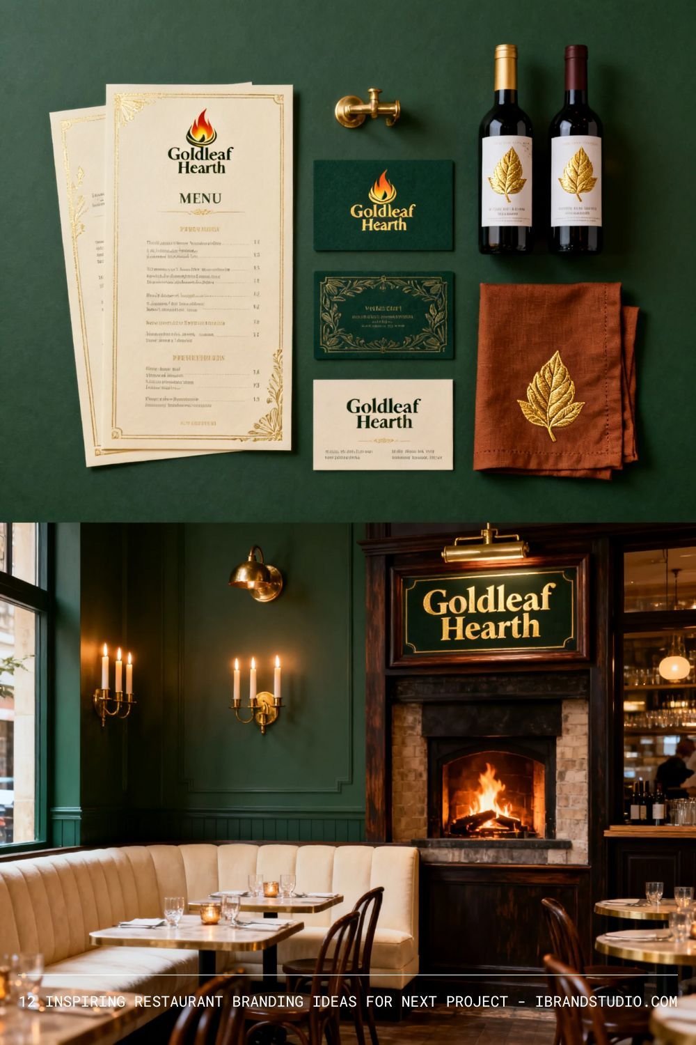 Inspiring Restaurant Branding Designs: Goldleaf Hearth