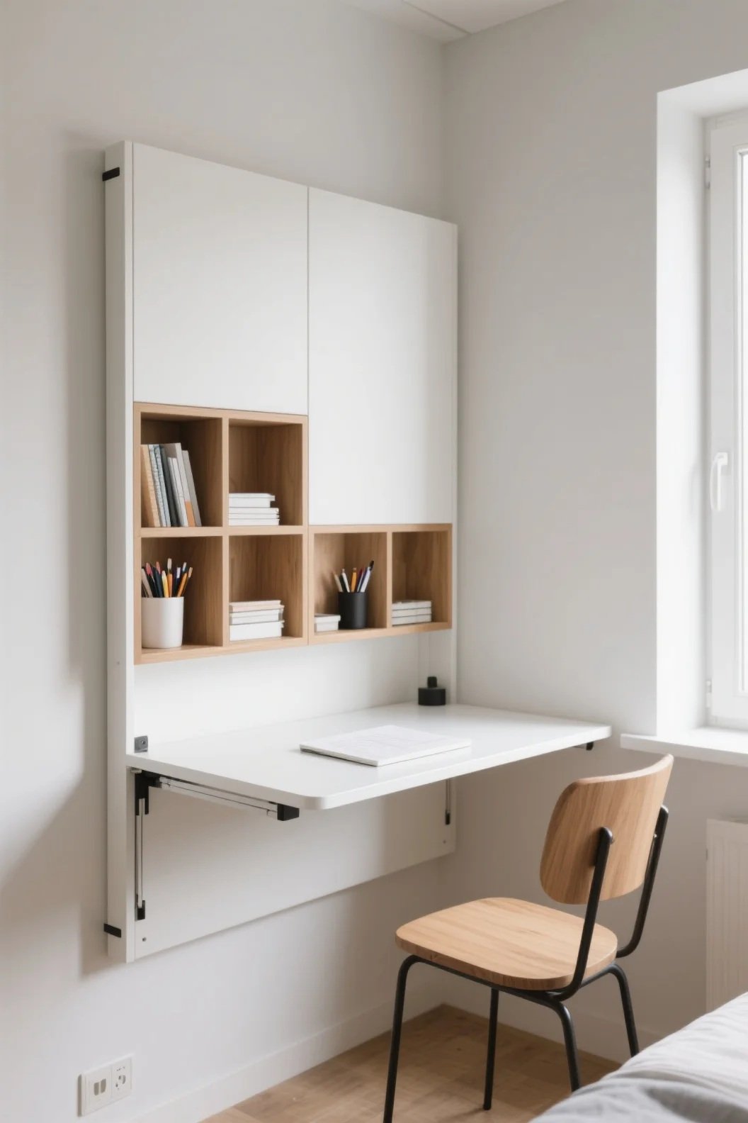 Wall-Mounted Fold-Down Desk