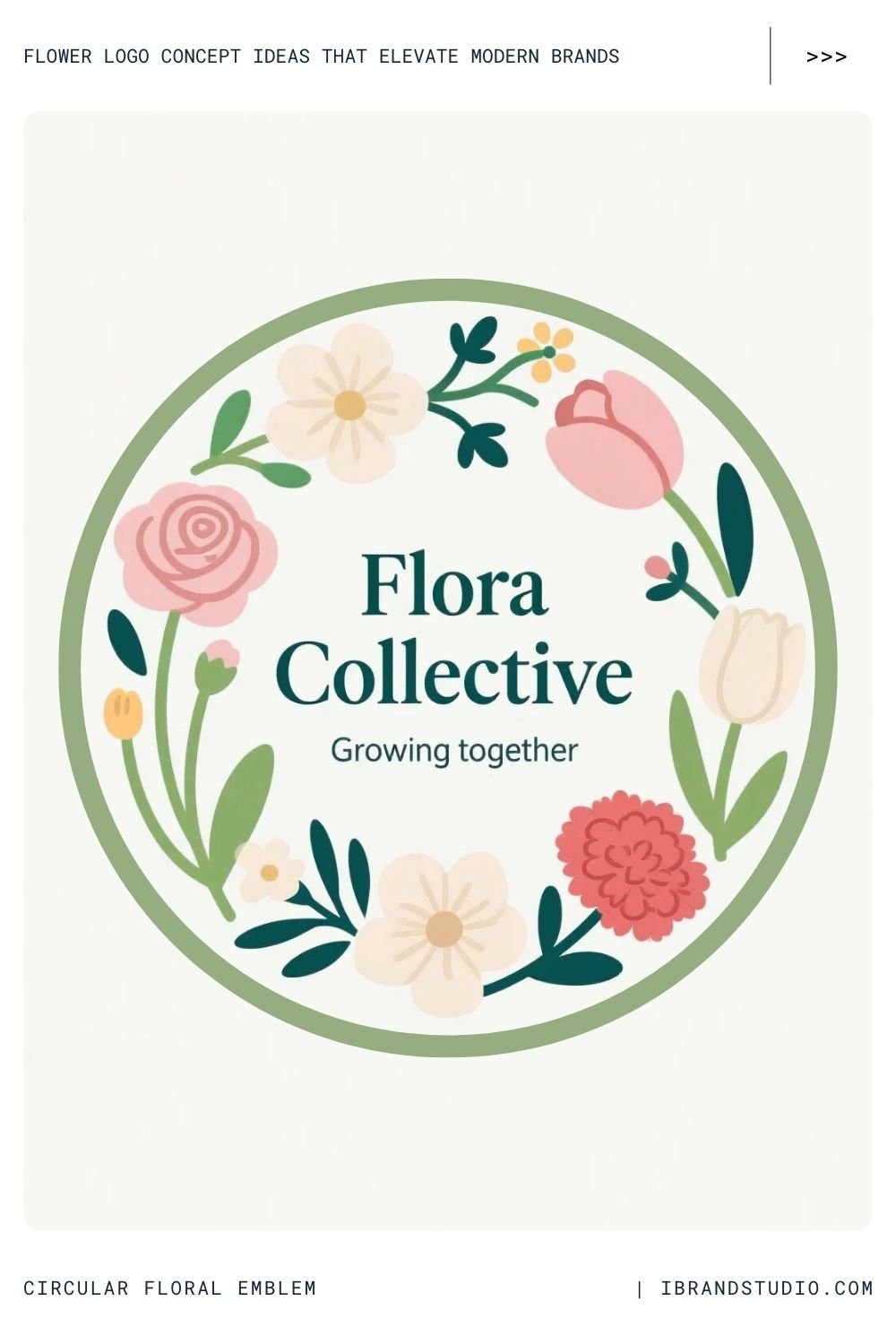 Circular Floral Emblem