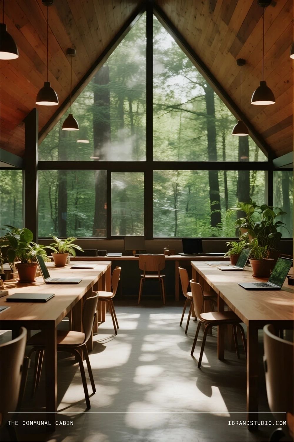 forest-haven workspace ideas: The Communal Cabin