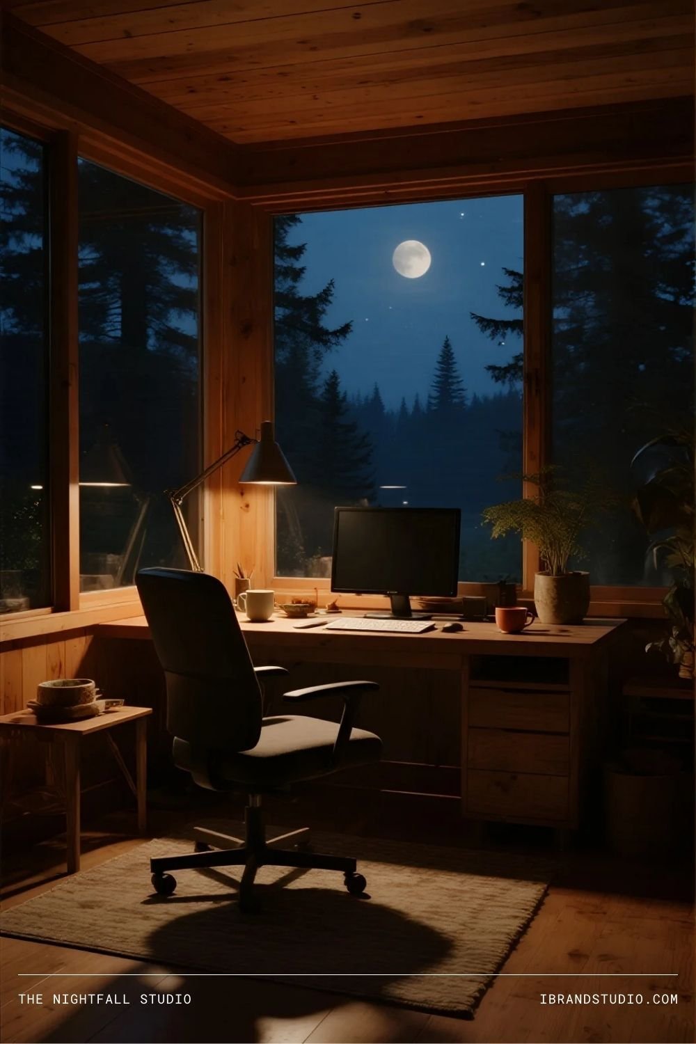 forest-haven workspace ideas: The Nightfall Studio