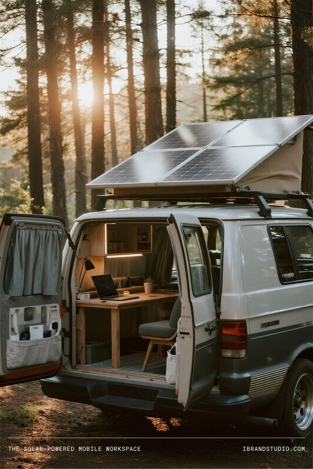 forest-haven workspace ideas: The Solar-Powered Mobile Workspace