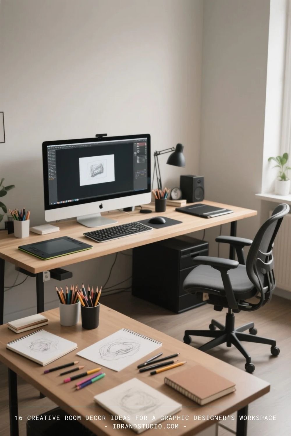 Graphic Designer Workspace Room Decor Ideas: Create a Dual-Zone Workstation (Digital + Analog)