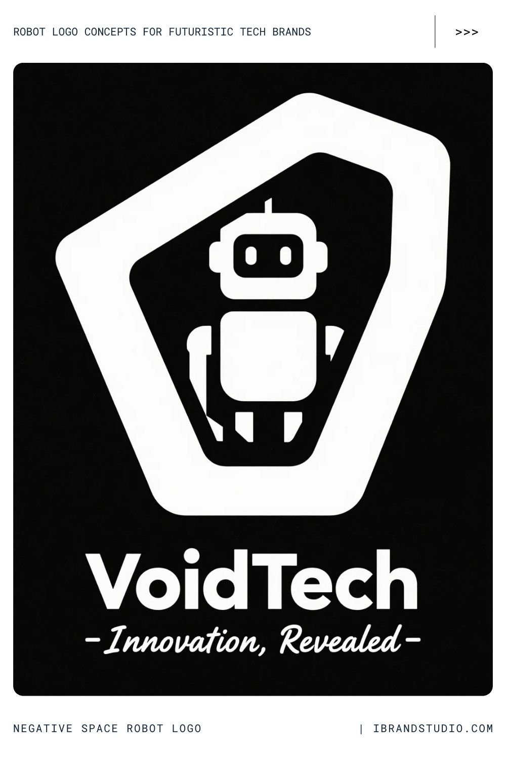 Negative Space Robot Logo