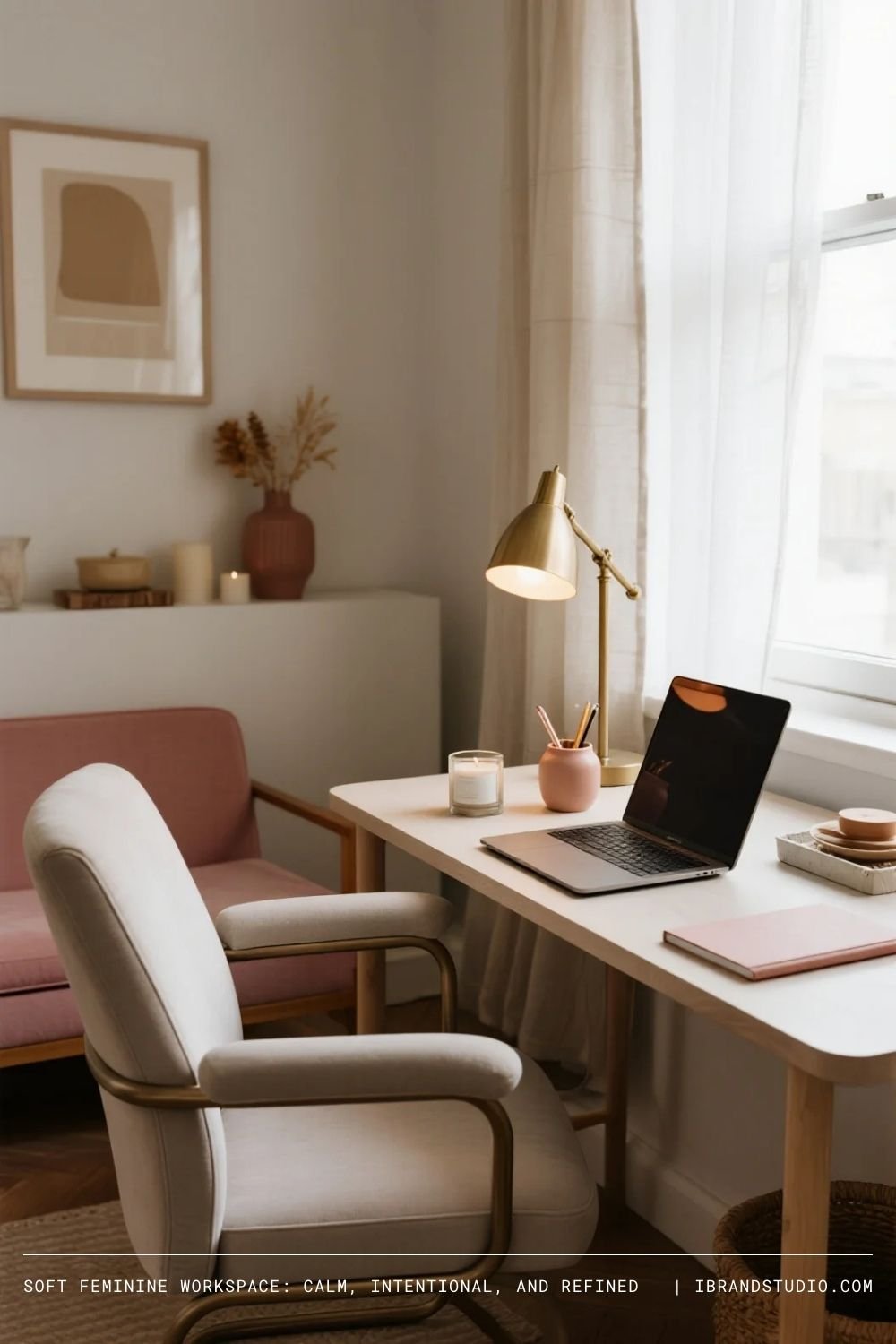 Soft Feminine Workspace: Calm, Intentional, and Refined