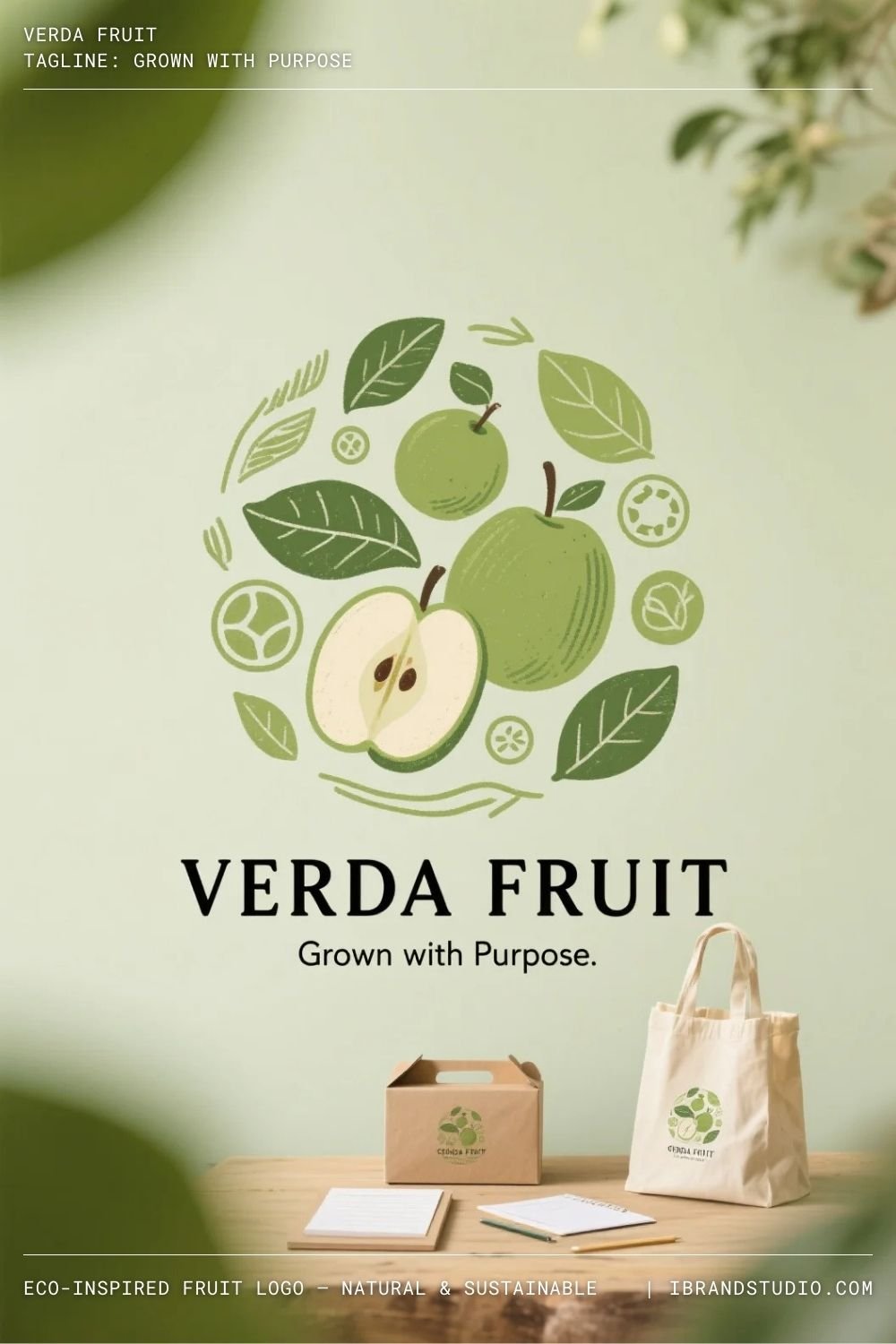 Eco-Inspired Fruit Logo – Natural & Sustainable