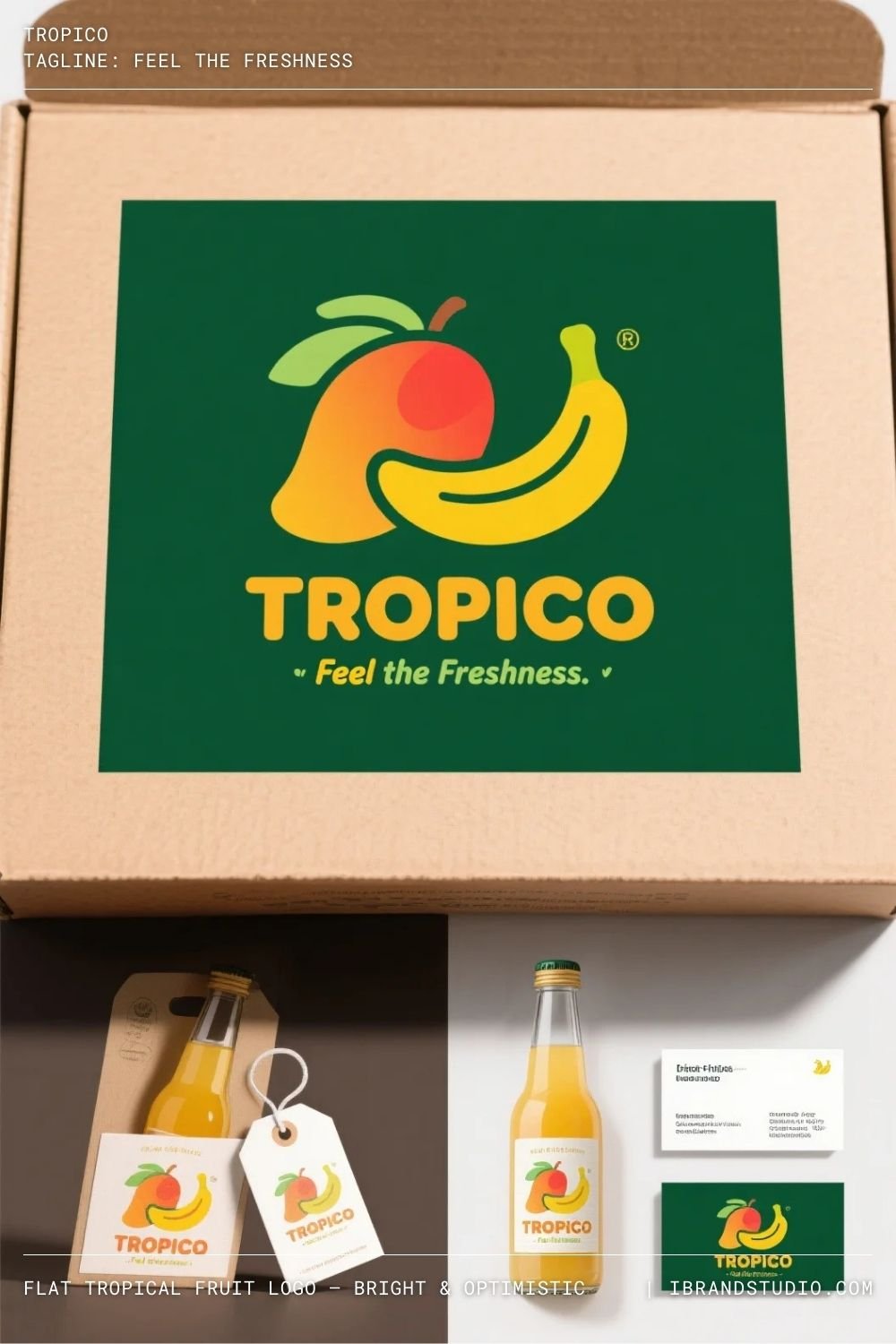 Flat Tropical Fruit Logo – Bright & Optimistic